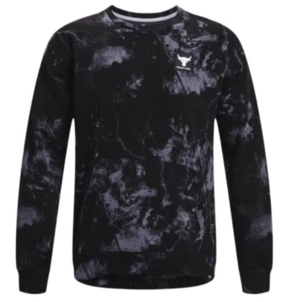 Under Armour Project Rock Rival Fleece Printed Crew Sweatshirt Men's Size Medium
